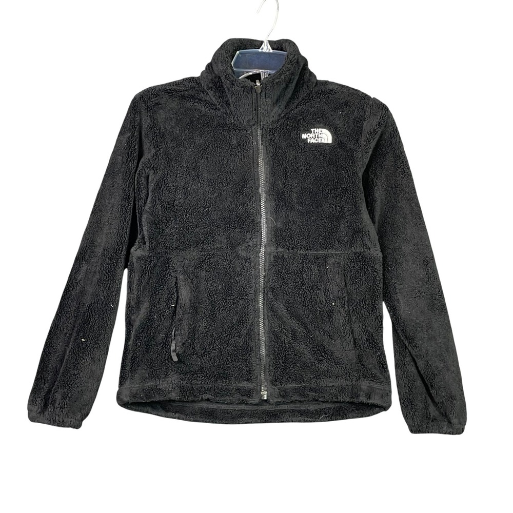 The North Face Fleece Jacket Girls M 10/12 Black Full Zip High‎ Pile Osito Coat